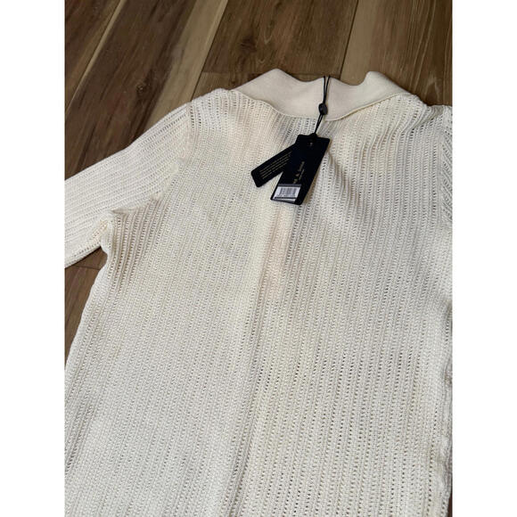NWT! rag & bone Vivi Open Stitch Polo Cream Size XS - Picture 7 of 7